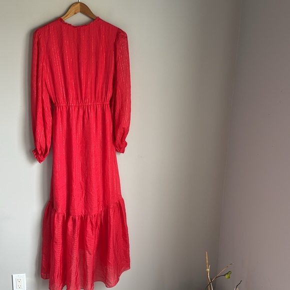 INTERMIX Gianna Striped Silk Midi Dress XS - Picture 3 of 13